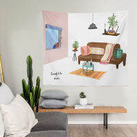 Tapestry Warm พื้นหลังผ้าสด Ins Tapestry Room ห้องนอนข้างเตียงตกแต่ง Tapestry Home Dorm Room ตกแต่ง Kawaii