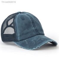 ☢﹍卍 Summer Men and Women Tongue Shade Hat Washed Light Board Cotton Horsetail Baseball Hole Net Cap