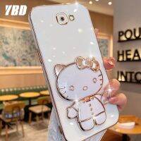 YBD มีเคสโทรศัพท์กระจกสำหรับ Samsung J4 J6 Plus J5 J7 Prime กรณีที่สำคัญ3D แมวน่ารักพับเคสซิลิโคนแบบนิ่มที่ยึดสามมิติ