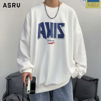 G&amp;MN  ASRV เสื้อกันหนาวคอกลมสำหรับผู้ชายทรงหลวมเทรนด์เข้าได้กับทุกชุดเสื้อลำลองขนาดใหญ่แบบเรียบง่ายเสื้อยืดผู้ชายเสื้อกล้ามชายเสื้อยืดคอกลม