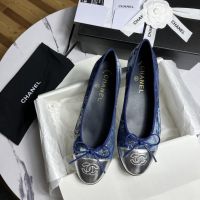 ballet bow loafers womens shoes (Klein Blue Denim Print) 1997