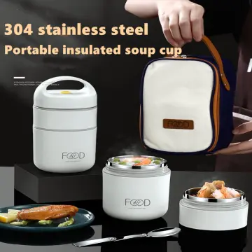Stainless Steel Insulated Lunch Box Soup Holder Portable Food