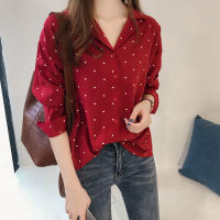 Casual Autumn Spring Shirts Women Blouse Long Sleeve Chiffon Polka Dot Print Ladies Blouses Shirt Loose Plus Size M-4XL Blusa