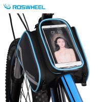 ROSWHEEL 6.2นิ้วกระเป๋าจักรยานแบบจอสัมผัสโทรศัพท์กันน้ำ,เฟรมหน้าท่อด้านบนกระเป๋าสำหรับปั่นจักรยานอุปกรณ์จักรยานถนนเอ็มทีบีภูเขา