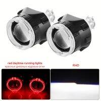 AILEO 2x 2.5 inch Led Angel eyes Bi-xenon Projector lens Driving Light DRL H4 H7 H11 Car Retrofit Styling Use H1 light Universal