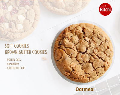 Soft cookies, Brown butter cookies, รส Oatmeal, คุกกี้นิ่ม, คุกกี้ชิ้นใหญ่ รสโอ๊ตมีล