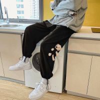 Summer New Bear Casual Pants Girls 2021 Thin And All-Matching Straight Track Sweatpants Loose Ankle-Tied Harem Pants Womens fashion show thin ins sunshine