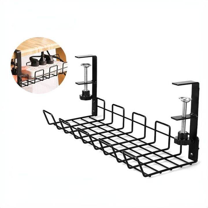 Desk Wire Organizer Under Table Storage Rack for Home Office Cable Rack
