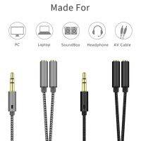 New 3.5mm 1 Male to 2 Female Ports Headphone Microphone Audio Cable Adapter Splitter Headphones Accessories