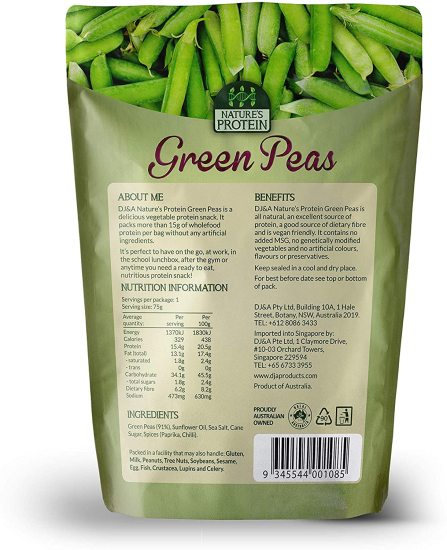 Đậu hà lan sấy giòn dj&a nature s protein green peas 75g - ảnh sản phẩm 2