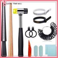 LUCKY HAIRACC 11ชิ้นค่ะ US UK Ring Mandrel set เกจวัดขนาดแหวน ขัดเงาเงางาม ผ้าขัดเครื่องประดับ เครื่องมือวัดขนาด