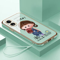 เคสสำหรับ OPPO Reno 8T 5G Reno 8T 4G 8Z Reno 5G Reno 7Z 5G ชุบหรูหรา6D สาวน่ารักดื่มโคล่าเคสโทรศัพท์ซิลิโคน