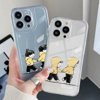 เคสโทรศัพท์สำหรับ Xiaomi Redmi หมายเหตุ11 10S 10 4G 9C NFC 10C 10A POCO X3 GT F3 X4 M3 M4 Pro 5G แฟชั่นการ์ตูนคู่ Clear คุณภาพสูงสแควร์ Edge Air Cushion Cover Full Len ฝาครอบป้องกันสำหรับป้องกัน