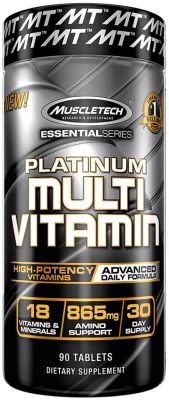 MuscleTech Advanced Daily Multivitamin (90 Tablets) for Men &amp; Women, Includes Amino Acids, 18 Vitamins &amp; Minerals (100% Daily Vitamins A, C, D, E, B6 &amp; B12) วิตามินรวม อาหารเสริม อะมิโน