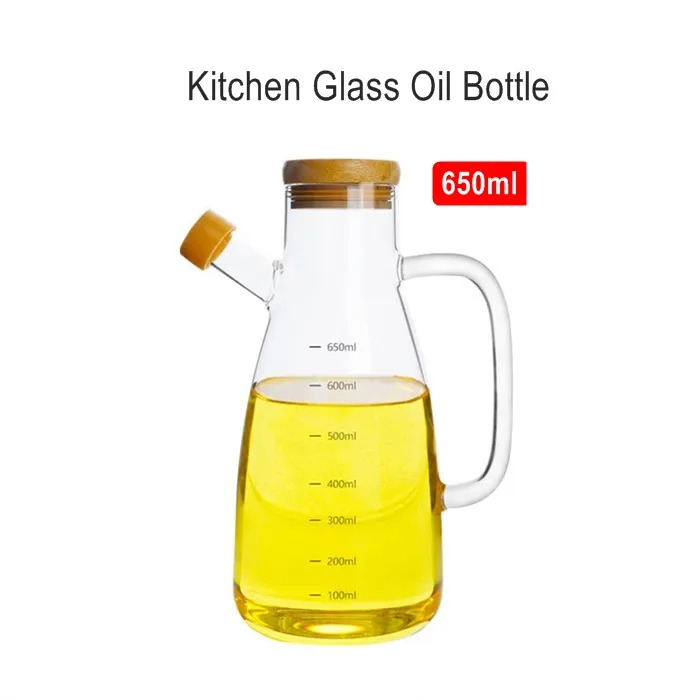 KITCHEN GLASS OIL BOTTLE Kitchen Canister Jar Can Leak Proof High