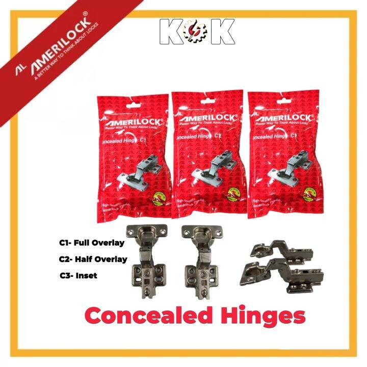 AMERILOCK CONCEALED HINGES1 Pair Concealed Hinges for (C1, C2