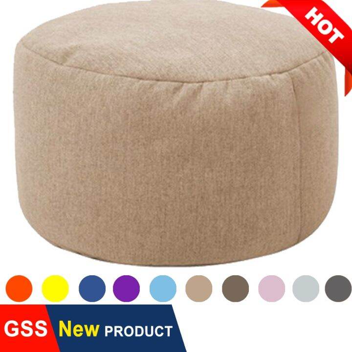 Two-Seat Sofa Cover Giant Bean Bag Sofa Chair Cover No Filler Cotton Linen Lazy Sofa Couch Recliner Floor Seat Tatami