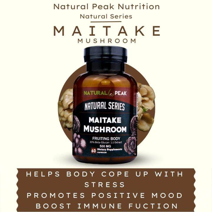 Maitake Mushroom by Natural Peak Nutrition 60 capsules for enhancing memory mood anxiety
