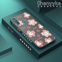 เคส Chenyyka สำหรับ Realme C3เคสลายการ์ตูนกระต่ายน่ารักแฟชั่นเคสแข็งกันแรงกระแทกฝ้าบางเคสขอบซิลิโคนอ่อนนุ่มลายป้องกันเลนส์กล้องคลุมทั้งหมด