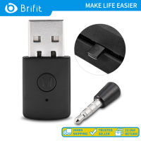 Brifit อะแดปเตอร์บลูทูธไร้สาย PS4 USB Bluetooth 5.1 Dongle Adapter เครื่องรับและส่งสัญญาณไร้สายพร้อมไมโครโฟนไร้สาย