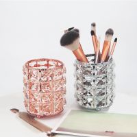 [HOMYL1] Crystal Makeup Brush Organizer Storage Bucket Home Bathroom Tabletop Holder 【AUG】