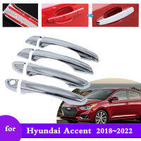 Chrome Door Handle Cover for Hyundai Accent Verna Solaris HC YC 2018~2023 Car Parts Accessories Stickers Trim 2019