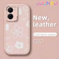 Jlingji เคสสำหรับ VIVO Y16 Y35 5G Y56 5G เคสแฟชั่นลายดอกไม้บางดีไซน์ใหม่นุ่มหนังซิลิกาเคสโทรศัพท์เจลฝาปิดเลนส์เต็มรูปแบบเคสกันกระแทกกล้องกันกระแทก