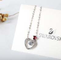 สร้อยคอผู้หญิง Swarovski สร้อยคอหัวใจโรแมนติก จี้ที่ถอดออกได้, ชุดค่าผสมต่างๆ กี้สร้อยคอคู่  สร้อยคอคริสตัลผู้ โซ่กระดูกไหปลาร้าสตรี5365987