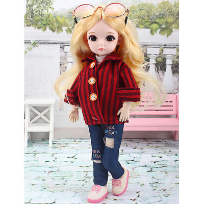 New 16 Cute BJD Dolls Toys for Girls 30CM 15 Movable Jointed Beauty Make-up Doll Fashion Dress Girls Gift BJD Toy
