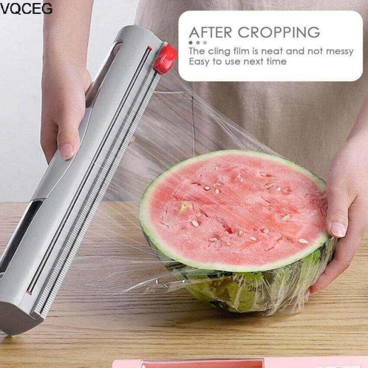 VQCEG Store Kitchen Organizer Food Plastic Wrap Dispenser Wall Mounted
