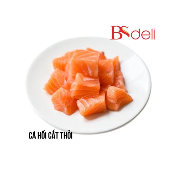 Cá hồi nhập khẩu cắt thỏi 1 kg salmon cut cubes - ảnh sản phẩm 1