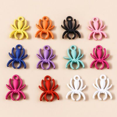 10pcs 13*17mm Halloween Charms Steampunk Colorful Spider Pendants for Necklaces Earrings DIY Handmade Jewelry Accessories DIY accessories and others