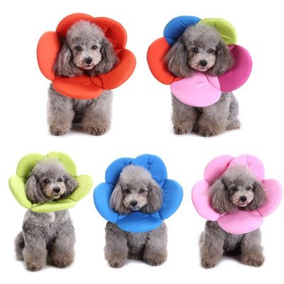 [HOT!] Pet Puppy Cat Elizabeth Circle Flower E Collar Recovery Cone Adjustable Neck Recover Collar Pet Protection Collar for Pet S/M/L