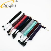 Angitu Handmake สาย USB แบบม้วน C สำหรับคีย์บอร์ดแบบกลไกที่มีสี GX16นักบิน