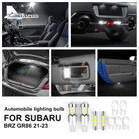 หลอดไฟตกแต่งภายใน9 LED เครื่องคอมพิวเตอร์สีขาวสำหรับ Subaru BRZ Toyota GR86 2021-2022โคมไฟในบ้านรถยนต์ถอยหลังหลอดไฟพร้อมฐานไฟหน้ากระจกไฟอ่านหนังสือไฟท้ายลำตัว