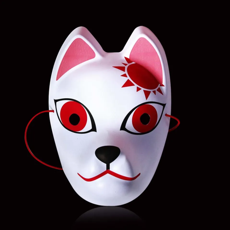 Takerlam Kamado Tanjirou Mask Anime Demon Slayer Kimetsu No Yaiba Oni Mask  Cosplay Full Face Halloween Costume Fox Mask Props - AliExpress