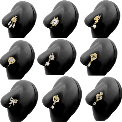 Fake Nose Piercing Jewelry new design gold plated dangle nose cuffs face nose ring cuff nose clip non piercing faux nose rings