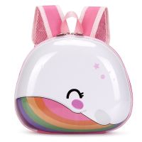 New Childrens Fun Cute Childrens Bags Cute Hard Shell Eggshell Backpack Rainbow Boys and Girls Baby Kindergarten School Bag 【AUG】