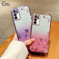 Callfire เคสโทรศัพท์ผงชิมเมอร์สำหรับ OPPO Realme C33 2023 Realme C55 เคสนิ่มป้องกันการตกหล่นทำจากซิลิโคนหรูหราแบบดอกไม้ผีเสื้อ