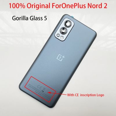 100% Original Gorilla Glass Back Glass Cover For Oneplus Nord 2 5G , Back Door Replacement Hard Battery Case, Rear Housing Cover