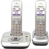 Panasonic KX-TG4221N โทรศัพท์ไร้สาย แบบโทร 4 ทาง DECT 6.0 PLUS พร้อมแสดงหมายเลขผู้โทร การรอสาย และลำโพง 2 เฮดเซต