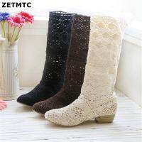 รองเท้า Sepatu Boots Musim Panas โครเชต์รองเท้างานถักโครเชต์ใหม่34-43