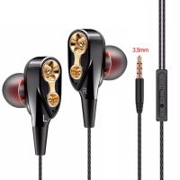 คุณภาพหูฟังมีสายเบสสูงไดรฟ์คู่สเตอริโอหูฟังแบบ In-ear 3.5มม. พร้อมไมโครโฟนหูฟังคอมพิวเตอร์