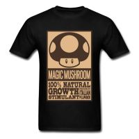 Funny Italian Magic Mushroom T-shirts For Men 2018 Short Sleeve Tees Black Top Shirt Cartoon Letter Poster Print