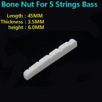 1 Piece GuitarFamily Real Slotted Bone Nut For 5 Strings Bass ( 45MM * 3.5MM * 6MM )