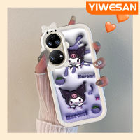 เคส Chenyyyka สำหรับ Huawei P50 P50 Pro ดีไซน์ใหม่การ์ตูนน่ารัก Kuromi กระต่ายสีสันสดใสน่ารักมอนสเตอร์น้อยน่ารักเลนส์กล้องถ่ายรูปป้องกันเคสมือถือกันกระแทกและรอยขีดข่วน