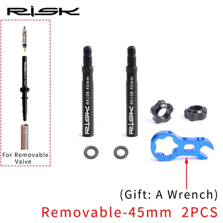 RISK Road Bicycle Bike Wheel 45mm 80mm French Valve Removable Extender
