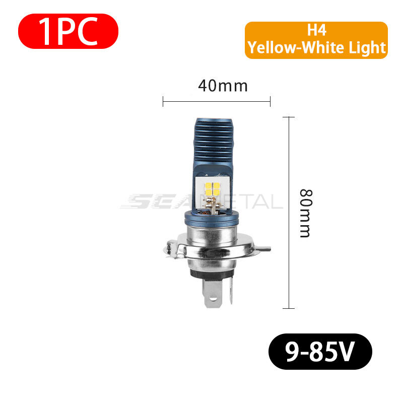 H4 P15D Lampu Motosikal 9V-85V Mentol Lampu Led Canbus Putih Warna Kuning Hi Lo Beam memandu Lampu Motor Aksesori Motosikal