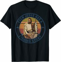 JHPKJEven Jesus Had A Fishings Story Fisher Christian Vintage T-shirt Premium Cotton Short Sleeve O-Neck Mens T Shirt New S-3XL 4XL 5XL 6XL