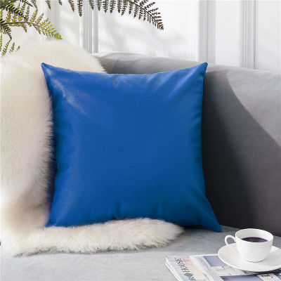 Topfinel PU Leather Pillowcases Decoration Cushions Covers For Sofa Bed Car Seat Pillow Cover Waterproof Throw Pillows Black